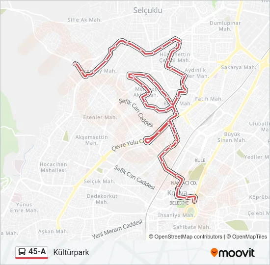 45-A Bus Line Map