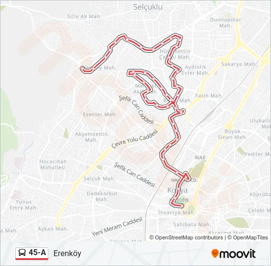 45-A Bus Line Map