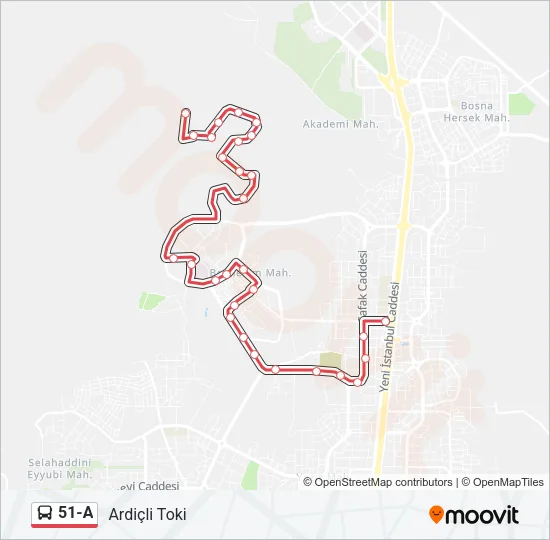 51-A Bus Line Map