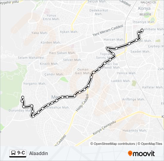 9-C bus Line Map