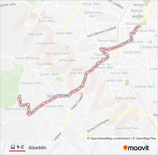 9-C Bus Line Map