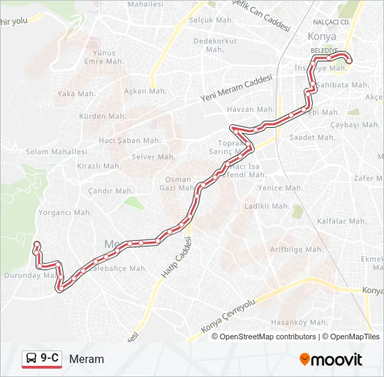 9-C Bus Line Map