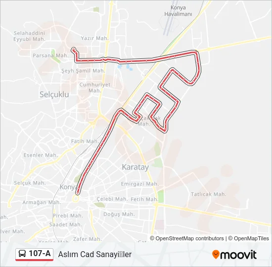 107-A Bus Line Map