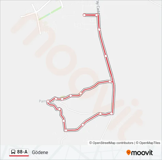 88-A Bus Line Map