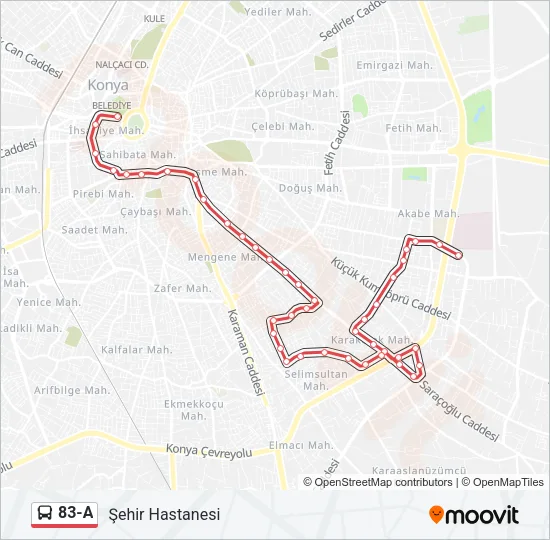 83-A Bus Line Map