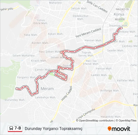 7-B Bus Line Map