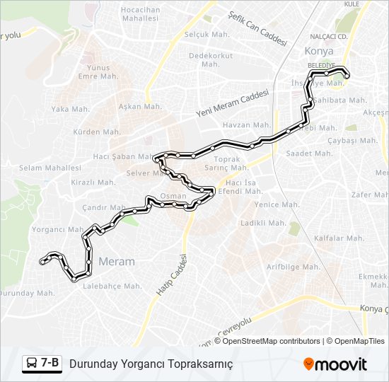 7-B bus Line Map