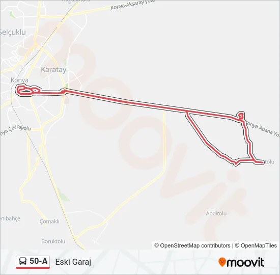 50-A Bus Line Map