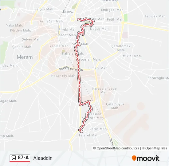 87-A Bus Line Map
