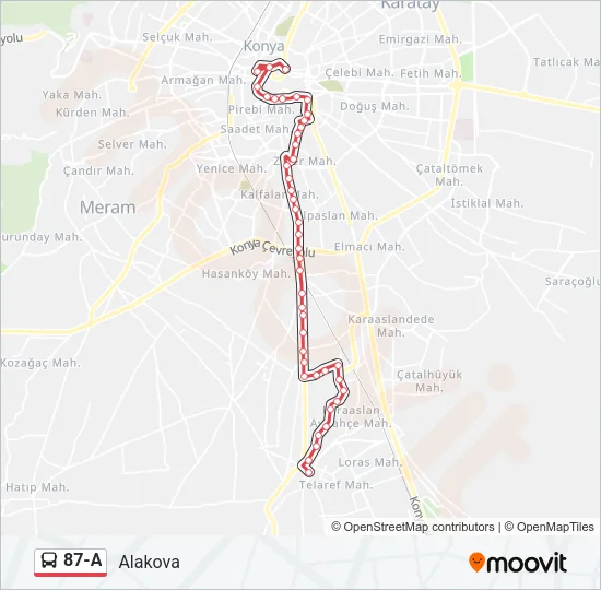 87-A Bus Line Map