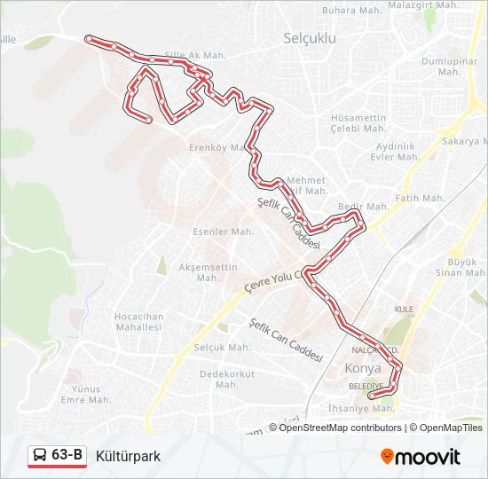 63-B Bus Line Map