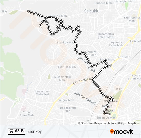 63-B bus Line Map