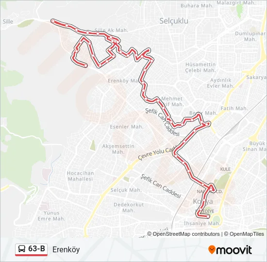 63-B Bus Line Map