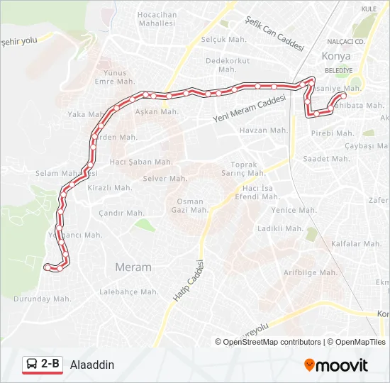 2-B Bus Line Map