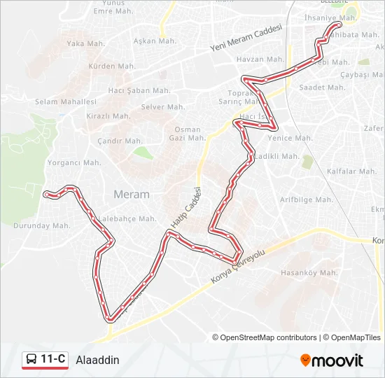 11-C Bus Line Map