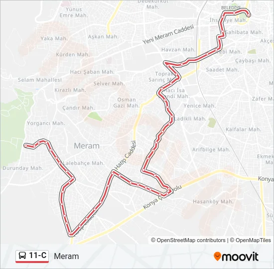 11-C Bus Line Map