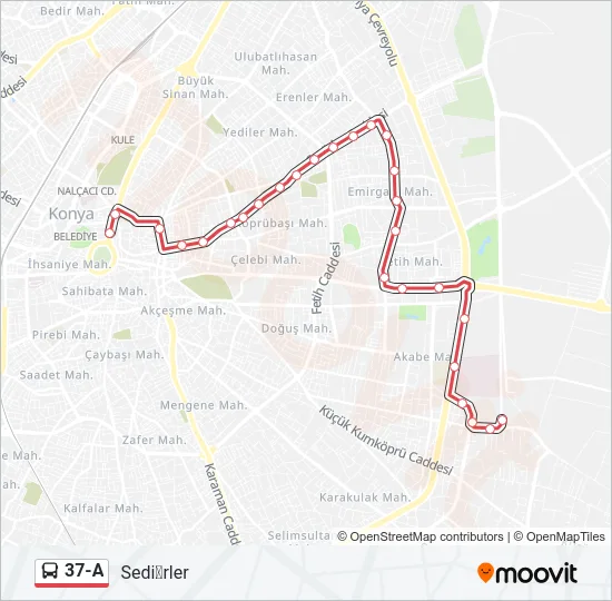 37-A Bus Line Map