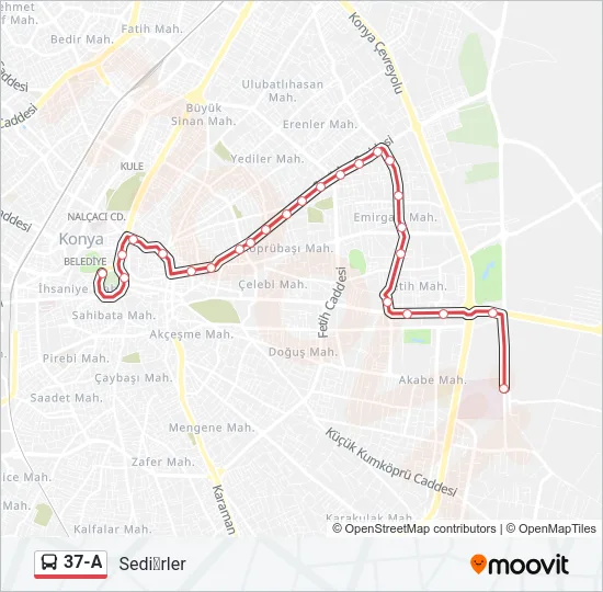 37-A Bus Line Map