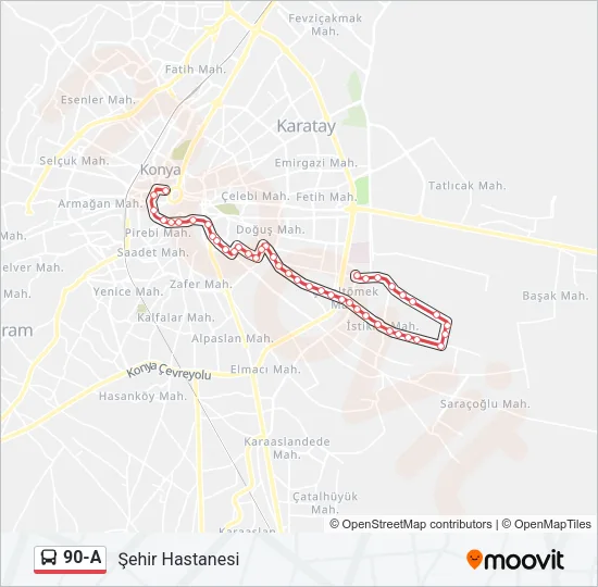 90-A Bus Line Map