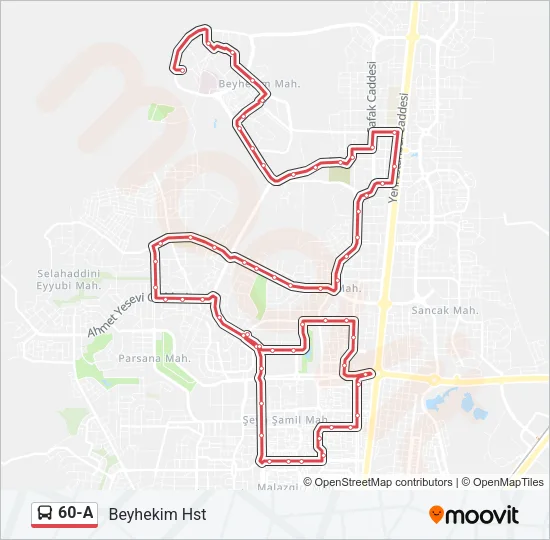 60-A Bus Line Map
