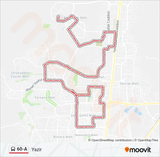 60-A Bus Line Map