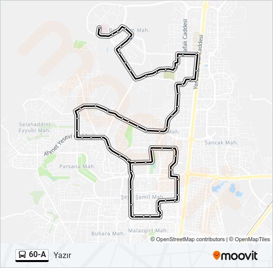 60-A bus Line Map