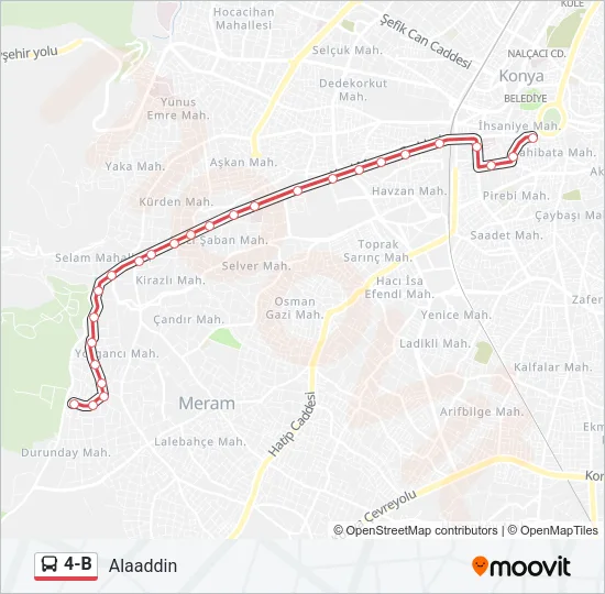 4-B Bus Line Map