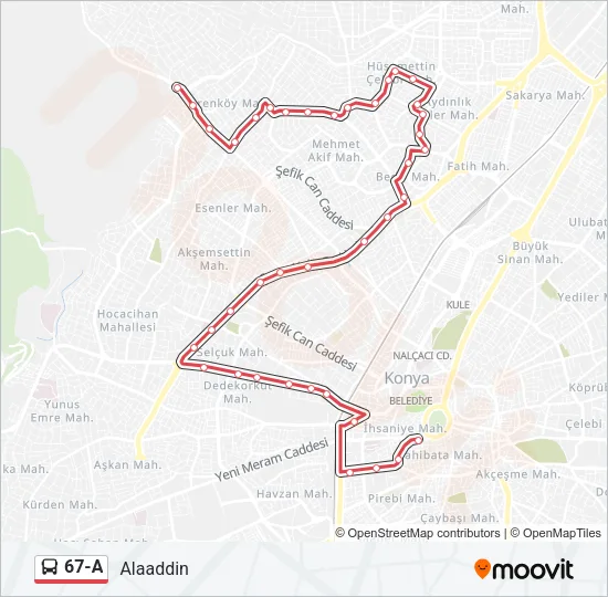 67-A Bus Line Map