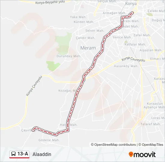 13-A Bus Line Map
