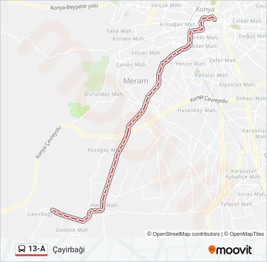 13-A Bus Line Map