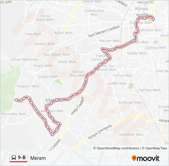 9-B Bus Line Map