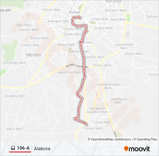 106-A Bus Line Map