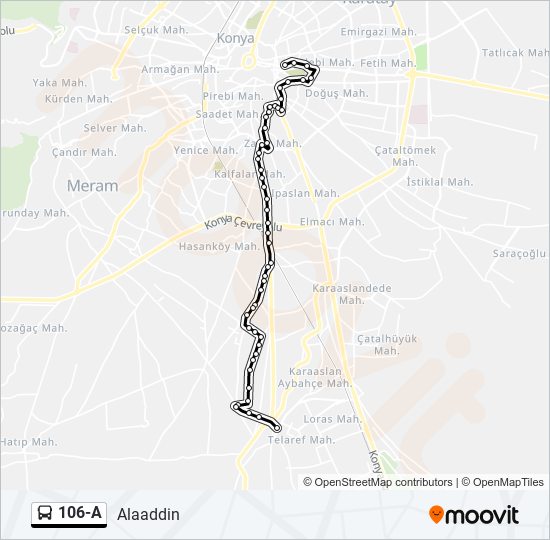 106-A bus Line Map
