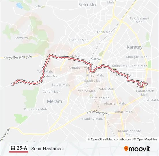 25-A Bus Line Map