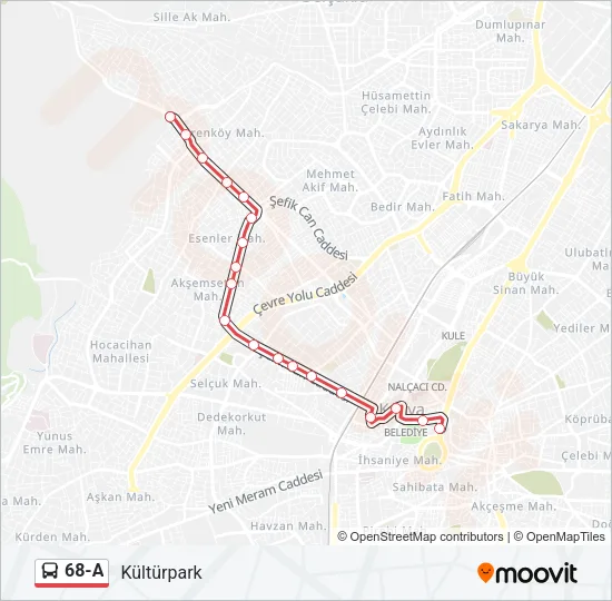 68-A Bus Line Map