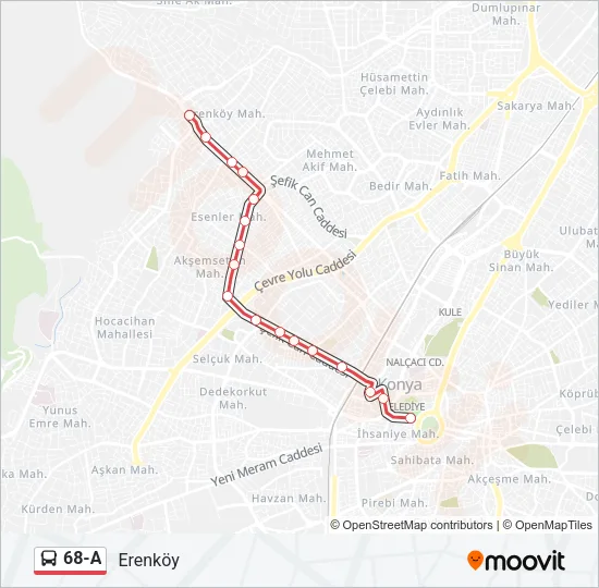 68-A Bus Line Map