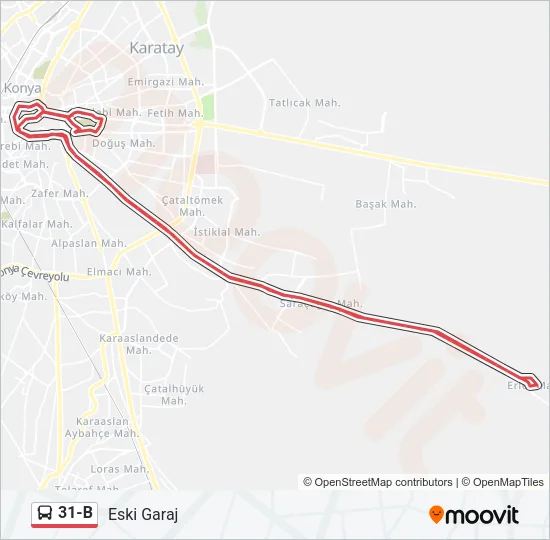 31-B Bus Line Map