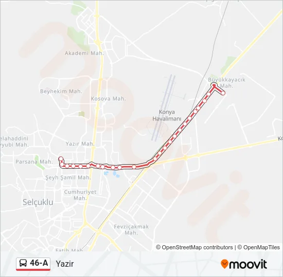 46-A Bus Line Map