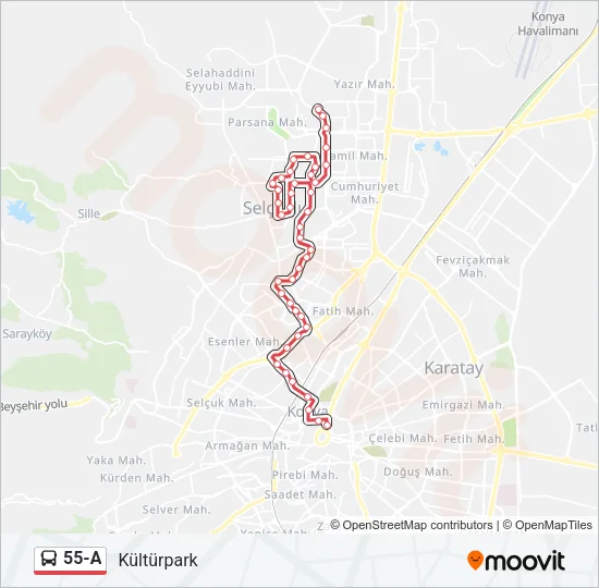 55-A Bus Line Map