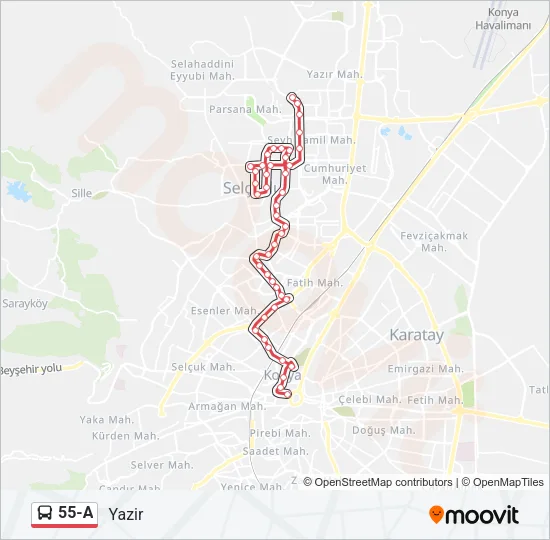 55-A Bus Line Map