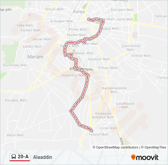 20-A Bus Line Map