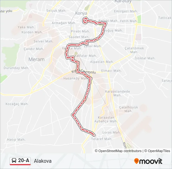20-A Bus Line Map