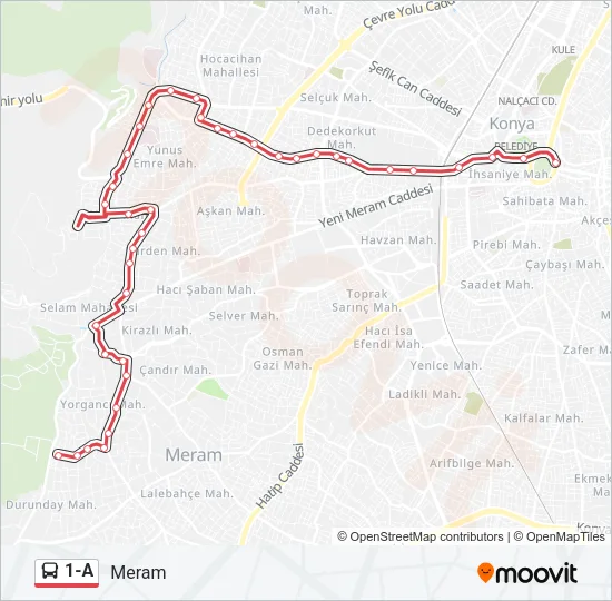 1-A Bus Line Map