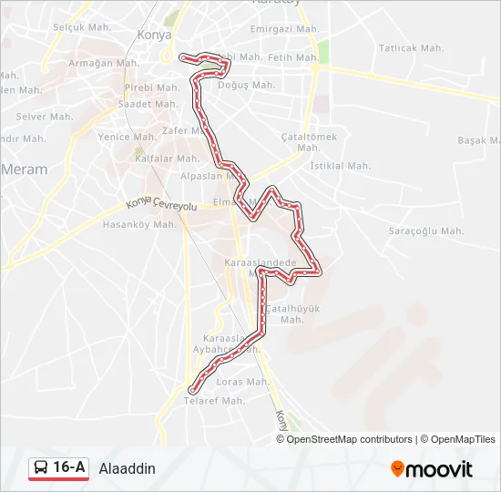16-A Bus Line Map
