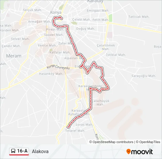 16-A Bus Line Map
