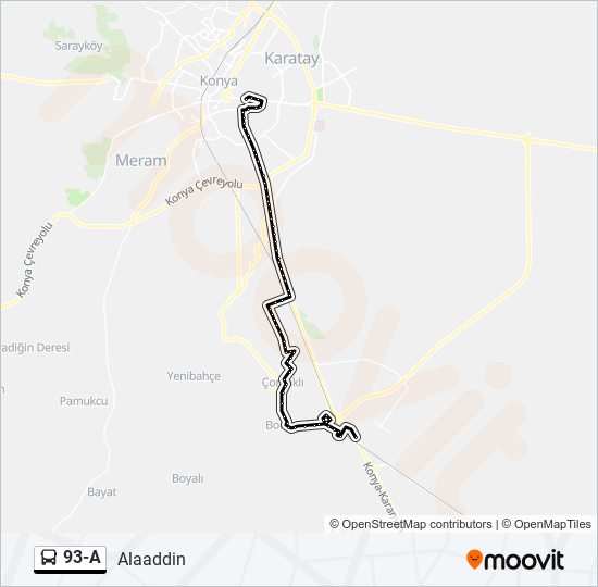 93-A bus Line Map