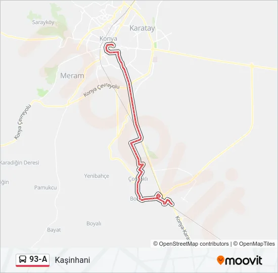 93-A Bus Line Map