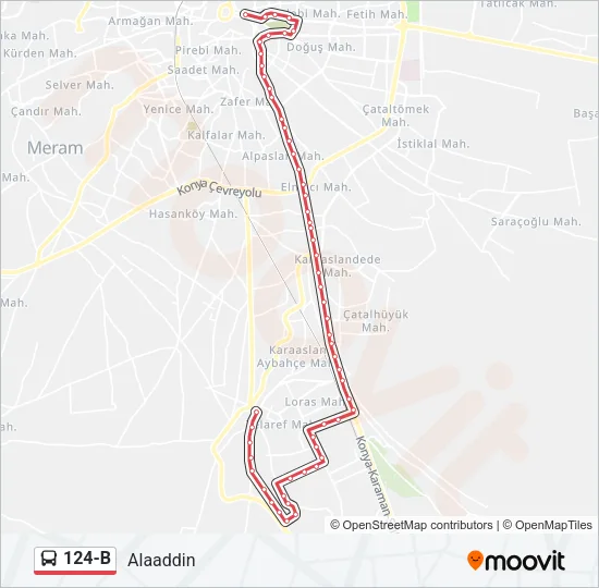 124-B Bus Line Map