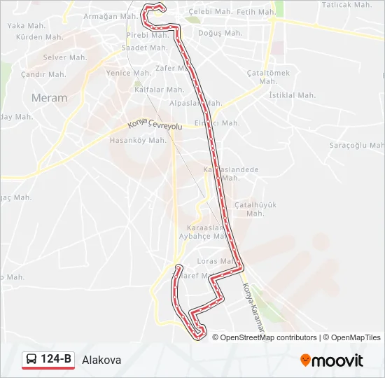 124-B Bus Line Map