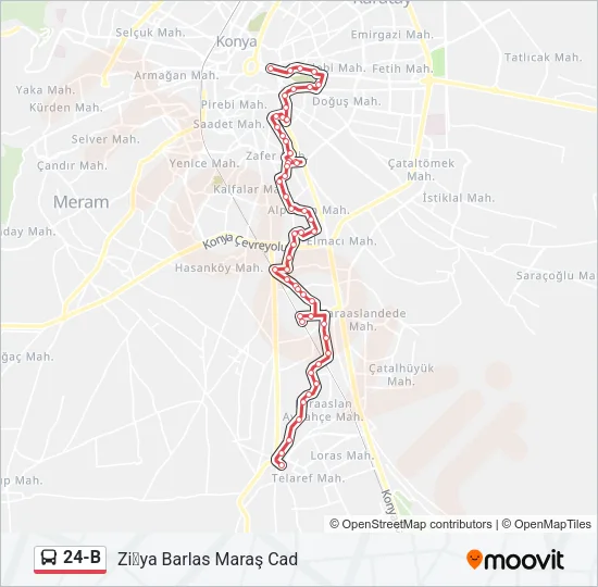 24-B Bus Line Map